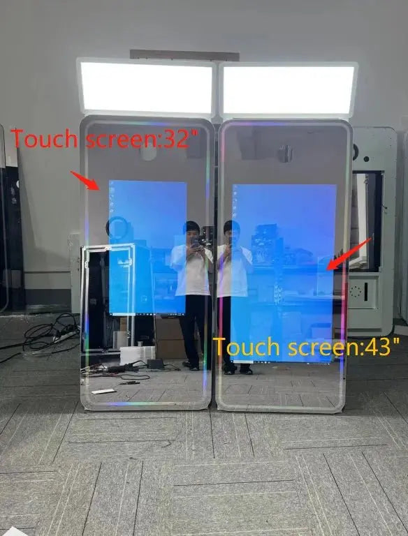 New Super Bright Square Fill Light Magic Mirror Photo Booth Portable Ttouch Screen Photo Booth Video Photo Booth Machine